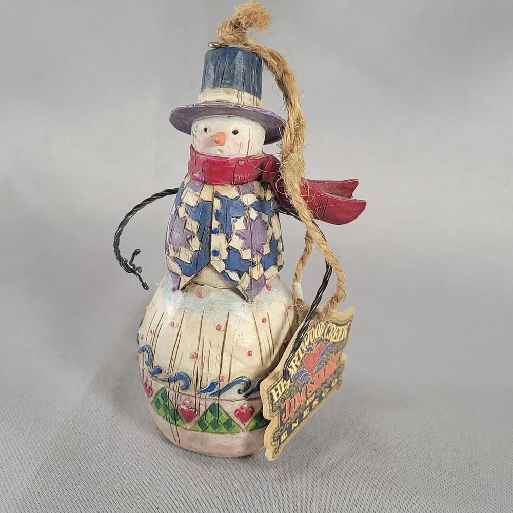 Jim Shore Snowman Christmas Ornament Heartwood Creek Folk Art 2003 Holiday